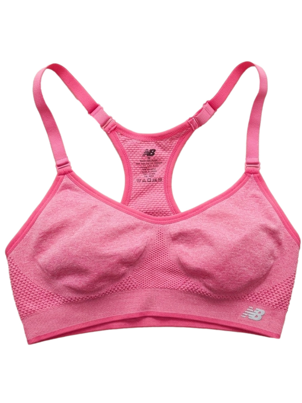 New Balance Pink Seamless Racerback Sports Bra Medium
